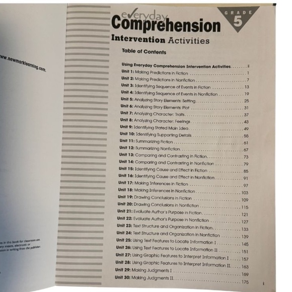 Newmark Learning Grade 5 Reading Comprehension & Everyday  Intervention - Picture 4 of 9